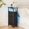 imageYoobure Narrow Dresser for Bedroom LED Slim Dresser with Charging Station Small Dressers Chest of Drawers Fabric Dresser Tall Skinny Cabinet Night Stand for Dorm Small Spaces Closet BathroomBlack