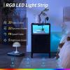 imageYoobure Farmhouse Nightstand with Charging Station Wood Night Stand End Table with USB Ports LED Bed Side Table with Storage Cabinet Bedside Table for Bedroom Living Room BlackBlack