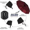 imageYoobure Double Vented Canopy Travel Umbrella Automatic Umbrellas for Rain Windproof Compact Umbrella for Car UV Umbrella Sun Umbrella for Walking Portable Large Umbrella for Backpack LightweightBlack and Red