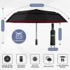 imageYoobure Double Vented Canopy Travel Umbrella Automatic Umbrellas for Rain Windproof Compact Umbrella for Car UV Umbrella Sun Umbrella for Walking Portable Large Umbrella for Backpack LightweightBlack and Red