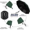 imageYoobure Double Vented Canopy Travel Umbrella Automatic Umbrellas for Rain Windproof Compact Umbrella for Car UV Umbrella Sun Umbrella for Walking Portable Large Umbrella for Backpack LightweightDark Green