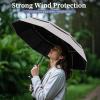 imageYoobure Double Vented Canopy Travel Umbrella Automatic Umbrellas for Rain Windproof Compact Umbrella for Car UV Umbrella Sun Umbrella for Walking Portable Large Umbrella for Backpack LightweightGrey
