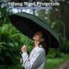 imageYoobure Double Vented Canopy Travel Umbrella Automatic Umbrellas for Rain Windproof Compact Umbrella for Car UV Umbrella Sun Umbrella for Walking Portable Large Umbrella for Backpack LightweightDark Green