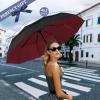 imageYoobure Double Vented Canopy Travel Umbrella Automatic Umbrellas for Rain Windproof Compact Umbrella for Car UV Umbrella Sun Umbrella for Walking Portable Large Umbrella for Backpack LightweightBlack and Red
