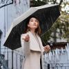imageYoobure Windproof Travel Umbrella with Wood Handle Automatic Umbrellas for Rain ampamp UV Sun Protection Compact 46quot Large Canopy Lightweight Backpack Portable for Walking ampamp OutdoorGrey