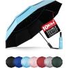 imageYoobure Double Vented Canopy Travel Umbrella Automatic Umbrellas for Rain Windproof Compact Umbrella for Car UV Umbrella Sun Umbrella for Walking Portable Large Umbrella for Backpack LightweightSky Blue