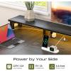imageYoobure L Shaped Desk with Drawers Gaming Desk with LED Lights ampamp Outlets 75quot Reversible Computer Desk with Storage File Cabinet ampamp Printer Stand Corner Desk Office Desk with Dual Monitor Stand BlackGrey