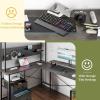 imageYoobure L Shaped Desk with Pegboard Reversible Computer Desk with Drawers ampamp Storage Shelves Gaming Desk with LED Lights ampamp Power Outlets Office Desk with Monitor Stand Corner Desk Home Office DesksCharcoal Gray