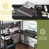imageYoobure L Shaped Desk with Pegboard Reversible Computer Desk with Drawers ampamp Storage Shelves Gaming Desk with LED Lights ampamp Power Outlets Office Desk with Monitor Stand Corner Desk Home Office DesksBlack