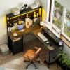 imageYoobure L Shaped Desk with Pegboard Reversible Computer Desk with Drawers ampamp Storage Shelves Gaming Desk with LED Lights ampamp Power Outlets Office Desk with Monitor Stand Corner Desk Home Office DesksBlack
