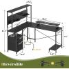 imageYoobure L Shaped Desk with Pegboard Reversible Computer Desk with Drawers ampamp Storage Shelves Gaming Desk with LED Lights ampamp Power Outlets Office Desk with Monitor Stand Corner Desk Home Office DesksCarbon Fiber Black