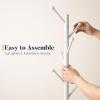 imageYoobure Coat Rack Freestanding with Natural Marble Base Coat Tree with 8 Hooks Heavy Duty Coat Hanger Stand Metal Coat Rack Stand for Jacket Hat Clothes ampamp Bag Hall Tree Hat Rack for EntrywayWhite