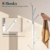 imageYoobure Coat Rack Freestanding with Natural Marble Base Coat Tree with 8 Hooks Heavy Duty Coat Hanger Stand Metal Coat Rack Stand for Jacket Hat Clothes ampamp Bag Hall Tree Hat Rack for EntrywayWhite