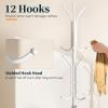imageYoobure Metal Coat Rack Freestanding with Marble Base Coat Tree with 12 Hooks ampamp Umbrella Holder Coat Hanger Stand for Corner Entryway Bedroom Office Heavy Duty Coat Rack Stand for Clothes Hats BagsWhite