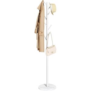 imageYoobure Coat Rack Freestanding with Natural Marble Base Coat Tree with 8 Hooks Heavy Duty Coat Hanger Stand Metal Coat Rack Stand for Jacket Hat Clothes ampamp Bag Hall Tree Hat Rack for EntrywayWhite