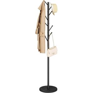 imageYoobure Coat Rack Freestanding with Natural Marble Base Coat Tree with 8 Hooks Heavy Duty Coat Hanger Stand Metal Coat Rack Stand for Jacket Hat Clothes ampamp Bag Hall Tree Hat Rack for EntrywayBlack