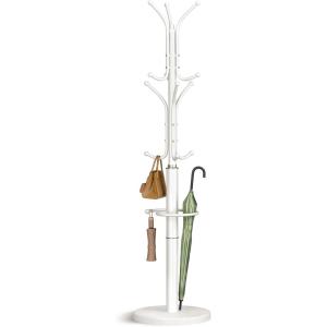 imageYoobure Metal Coat Rack Freestanding with Marble Base Coat Tree with 12 Hooks ampamp Umbrella Holder Coat Hanger Stand for Corner Entryway Bedroom Office Heavy Duty Coat Rack Stand for Clothes Hats BagsWhite
