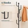 imageYoobure Coat Rack Freestanding with Natural Marble Base Cactus Coat Tree with 6 Lshaped Hooks Heavy Duty Coat Hanger Stand Metal Coat Rack Stand for Entryway Hall Tree for JacketHatClothesBagBlack
