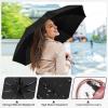 imageYoobure Small Mini Umbrella with Case Light Compact Design Perfect for Travel Lightweight Portable Parasol Outdoor SunampampRain UmbrellasAuto Black