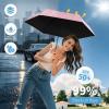 imageYoobure Small Mini Umbrella with Case Light Compact Design Perfect for Travel Lightweight Portable Parasol Outdoor SunampampRain UmbrellasCoral Pink