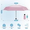 imageYoobure Small Mini Umbrella with Case Light Compact Design Perfect for Travel Lightweight Portable Parasol Outdoor SunampampRain UmbrellasCoral Pink