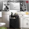 imageYoobure Storage Cabinet with Doors and Shelves LED Coffee Bar Cabinet with Power Outlet Farmhouse Kitchen Buffet Cabinet with Drawers Accent Pantry Cabinet Sideboard for Living Room Entryway BedroomBlack