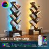 imageYoobure Tree Bookshelf with LED Light 6 Tier Book Shelf Small Bookcase Narrow Bookshelves with Storage Wood Book Case Organizer for CDsBooks FloorStanding Rack for Bedroom Office Rustic BrownRustic Brown