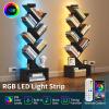 imageYoobure Tree Bookshelf with LED Light 6 Tier Book Shelf Small Bookcase Narrow Bookshelves with Storage Wood Book Case Organizer for CDsBooks FloorStanding Rack for Bedroom Office Rustic BrownBlack