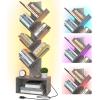 imageYoobure Tree Bookshelf with LED Light 6 Tier Book Shelf Small Bookcase Narrow Bookshelves with Storage Wood Book Case Organizer for CDsBooks FloorStanding Rack for Bedroom Office Rustic BrownGrey