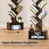 imageYoobure Tree Bookshelf with LED Light 6 Tier Book Shelf Small Bookcase Narrow Bookshelves with Storage Wood Book Case Organizer for CDsBooks FloorStanding Rack for Bedroom Office Rustic BrownRustic Brown