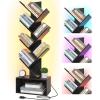 imageYoobure Tree Bookshelf with LED Light 6 Tier Book Shelf Small Bookcase Narrow Bookshelves with Storage Wood Book Case Organizer for CDsBooks FloorStanding Rack for Bedroom Office Rustic BrownBlack