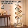 imageYoobure Tree Bookshelf with LED Light 6 Tier Book Shelf Small Bookcase Narrow Bookshelves with Storage Wood Book Case Organizer for CDsBooks FloorStanding Rack for Bedroom Office Rustic BrownWhite