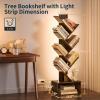 imageYoobure Tree Bookshelf with LED Light 6 Tier Book Shelf Small Bookcase Narrow Bookshelves with Storage Wood Book Case Organizer for CDsBooks FloorStanding Rack for Bedroom Office Rustic BrownRustic Brown