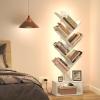 imageYoobure Tree Bookshelf with LED Light 6 Tier Book Shelf Small Bookcase Narrow Bookshelves with Storage Wood Book Case Organizer for CDsBooks FloorStanding Rack for Bedroom Office Rustic BrownWhite