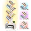 imageYoobure Tree Bookshelf with LED Light 6 Tier Book Shelf Small Bookcase Narrow Bookshelves with Storage Wood Book Case Organizer for CDsBooks FloorStanding Rack for Bedroom Office Rustic BrownWhite