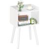 imageYoobure Mid Century Modern Nightstand for Small Spaces Small Side Table with Storage Shelf Wood End Table Night Stand Vintage End Tables Living Room Minimalist Side Tables for Bedroom Dorm OfficeWhite