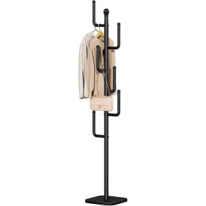 imageYoobure Coat Rack Freestanding with Natural Marble Base Cactus Coat Tree with 6 Lshaped Hooks Heavy Duty Coat Hanger Stand Metal Coat Rack Stand for Entryway Hall Tree for JacketHatClothesBagBlack