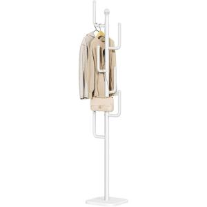 imageYoobure Coat Rack Freestanding with Natural Marble Base Cactus Coat Tree with 6 Lshaped Hooks Heavy Duty Coat Hanger Stand Metal Coat Rack Stand for Entryway Hall Tree for JacketHatClothesBagWhite