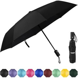 imageYoobure Small Mini Umbrella with Case Light Compact Design Perfect for Travel Lightweight Portable Parasol Outdoor SunampampRain UmbrellasAuto Black