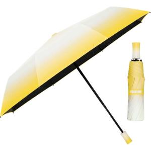 imageYoobure Small Mini Umbrella with Case Light Compact Design Perfect for Travel Lightweight Portable Parasol Outdoor SunampampRain UmbrellasColorful  Yellow