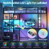imageYoobure Loft Bed Twin Size with LShaped Desk LED Lights Charging Station LED Metal Twin Loft Bed Frame with 2 Storage Drawers Safety Guard ampamp Ladder for Kid Junior Adult Heavy Duty SpaceSavingBlack