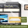 imageYoobure Loft Bed Twin Size with LShaped Desk LED Lights Charging Station LED Metal Twin Loft Bed Frame with 2 Storage Drawers Safety Guard ampamp Ladder for Kid Junior Adult Heavy Duty SpaceSavingBlack