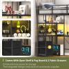 imageYoobure Loft Bed Twin Size with LShaped Desk LED Lights Charging Station LED Metal Twin Loft Bed Frame with 2 Storage Drawers Safety Guard ampamp Ladder for Kid Junior Adult Heavy Duty SpaceSavingBlack