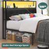 imageYoobure Twin Bed Frames with Storage Headboard Led Bed Frame with Charging Station Metal Platform Bed Wood Bedframe with Heavy Duty Slats NoiseFree No Box Spring Needed Easy AssemblyBlack
