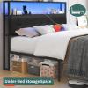 imageYoobure Twin Bed Frames with Storage Headboard Led Bed Frame with Charging Station Metal Platform Bed Wood Bedframe with Heavy Duty Slats NoiseFree No Box Spring Needed Easy AssemblyBlack