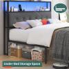 imageYoobure Twin Bed Frames with Storage Headboard Led Bed Frame with Charging Station Metal Platform Bed Wood Bedframe with Heavy Duty Slats NoiseFree No Box Spring Needed Easy AssemblyRustic