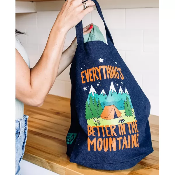 Lazy One Canvas Tote Bag Novelty Tote Bag for Women and Men Reusable Shopping Bags Perfect for Shopping Travel and WorkBetter in the Mountains