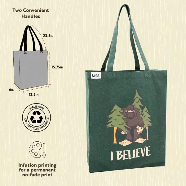 Lazy One Canvas Tote Bag Novelty Tote Bag for Women and Men Reusable Shopping Bags Perfect for Shopping Travel and WorkBigfoot