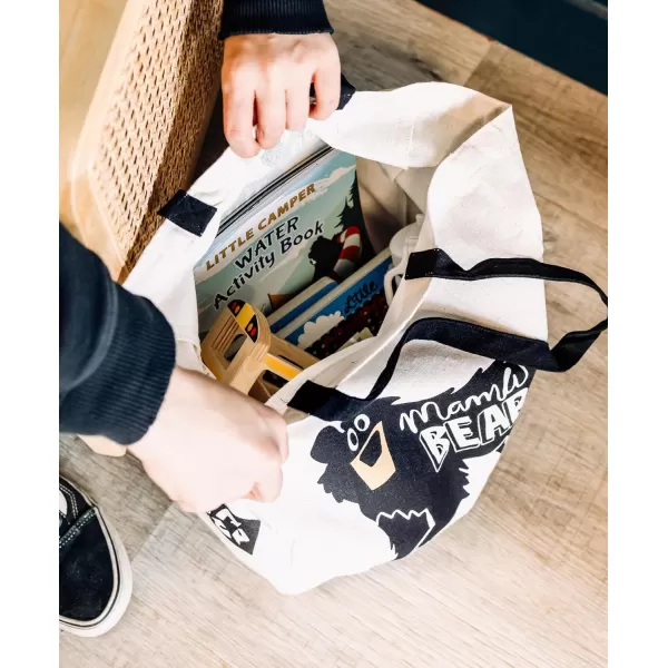 Lazy One Canvas Tote Bag Novelty Tote Bag for Women and Men Reusable Shopping Bags Perfect for Shopping Travel and WorkMama Bear