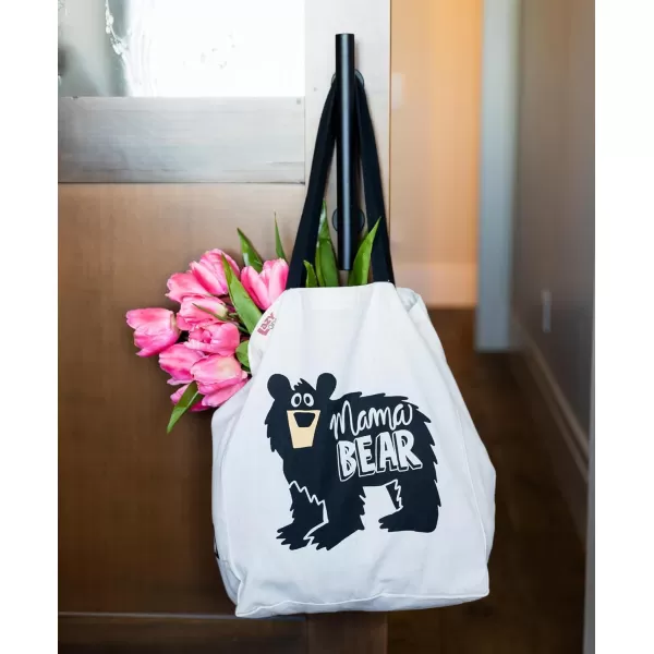 Lazy One Canvas Tote Bag Novelty Tote Bag for Women and Men Reusable Shopping Bags Perfect for Shopping Travel and WorkMama Bear